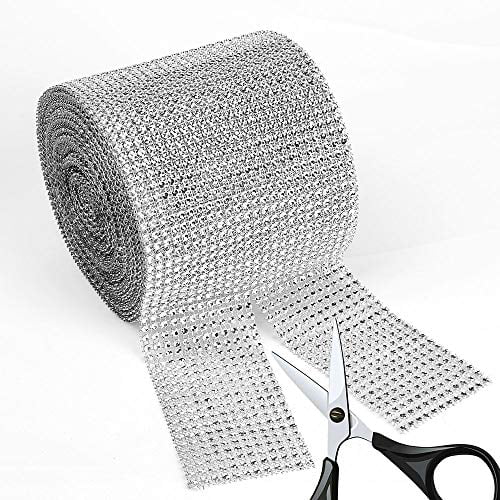 6 FT Gold Diamond Mesh Wrap Ribbon Bling for Crafts Favors Party Wedding Gifts 