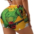 thumbnail image 2 of Naloa Cool Dinosaur Playing Guitar Biker Shorts for Women Seamless Scrunch Short Women’s Yoga Shorts for Gym Running Sport Shorts - Small, 2 of 9