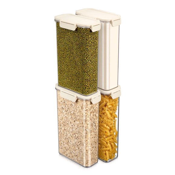 Sorbus 4-Pack Tall Narrow Food Storage Containers with Lids, Clear, Stackable