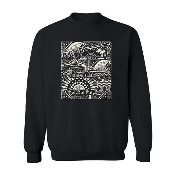 Cali Surfing Design Sweatshirt Men -Image by Shutterstock, Male 3X-Large