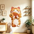 thumbnail image 3 of Cat Scratching Pad Wall Mounted Space Saving Vertical Protector Mat for Indoor Felines Stretch Exercise Cute Design Self Strips Easy Installation No Damage Angle Use, 3 of 3