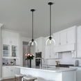 thumbnail image 3 of KAISITE 1-Light Modern Dome Glass Pendant Light Black Kitchen Island Hanging Ceiling Light, 3 of 4