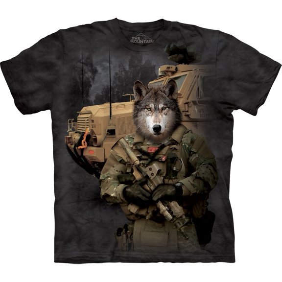 Wolf in Combat Gear T-Shirt - Small