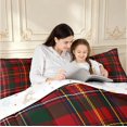 thumbnail image 4 of Manfei Modern Checkered Twin Comforter Sets,Geometric Check Bedding Set,Red Green Black,Christmas Reversible,2-Piece,1 Comforter and 1 Pillowcase,2-Piece,1 Comforter and 1 Pillowcase, 4 of 7
