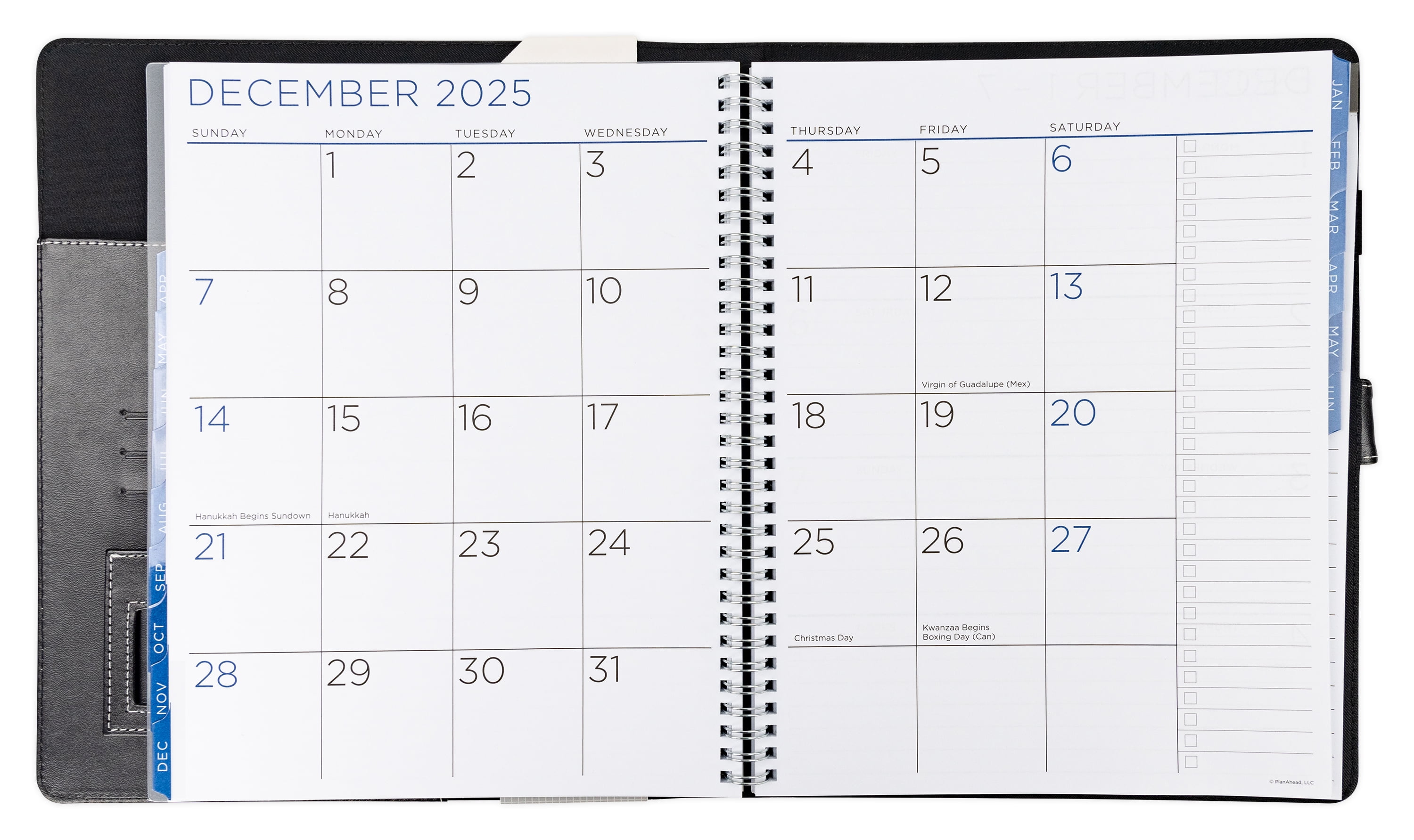 See it Bigger Monthly Weekly Padfolio Planner (10″ x 6″) Large Black, 15 month, Apr 2025-Jun 2026