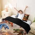 thumbnail image 3 of Metsweet Magic Dragon Twin Duvet Cover, Abstract Animal Twin Bedding, Red Blue Green,Black Reversible,2pcs,1 Duvet Cover and 1 Pillowcase, 3 of 6