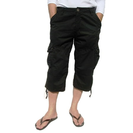 StoneTouch Mens Cargo Capri Shorts Black 27CA Size 30 - Walmart.com