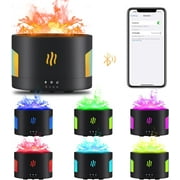Flame Diffuser-Volcano Diffuser-with Remote Control, Bluetooth Speaker & White Noise Function, Flame humidifier fire Diffuser for Bedroom Home Office Yoga Gym