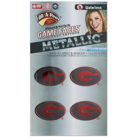Georgia Bulldogs Game Faces Metallic Tattoo