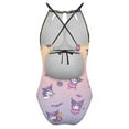 thumbnail image 5 of Kuromi And My Melody Women's One Piece Swimsuit High Neck Tummy Control Swimwear Bathing Suit, 5 of 7