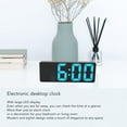 thumbnail image 3 of Digital Alarm Clock, Desktop LED Mirror Clock USB Battery Powered Small Sound Activated Large Font Blue Number With Temp Display For Bedroom, 3 of 8