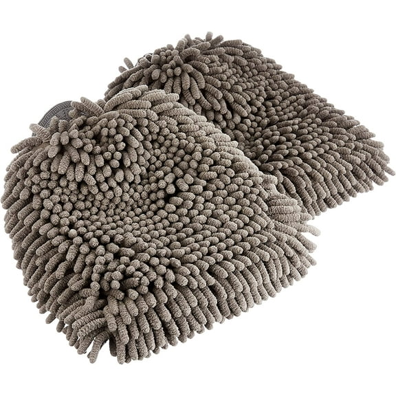 Premium Chenille Car Wash Mitt - Scratch & Lint Free, 2pk