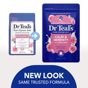 Dr Teals Epsom Salt Magnesium Soak, Calm & Serenity with Rose Essential Oil & Milk Protein 3 lbs