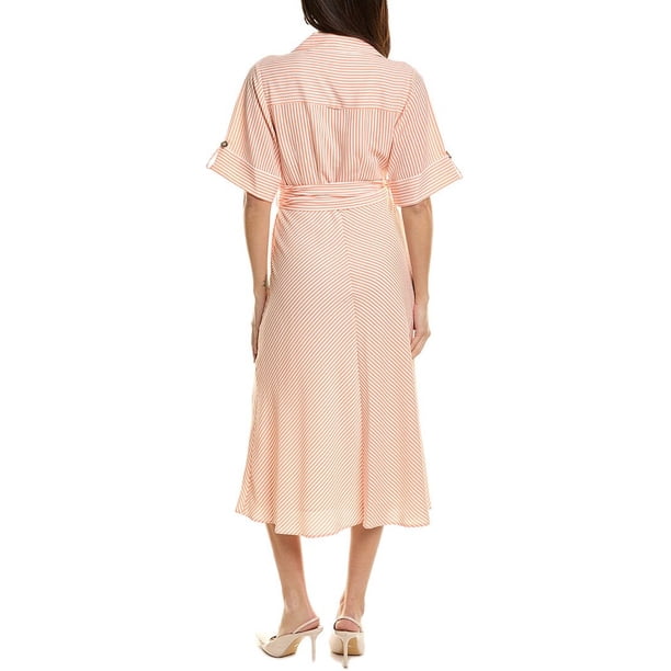 open lace back dress Tahari ASL Plus Linen-Blend Midi Dress