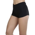 thumbnail image 3 of ToBeInStyle Women's Wide Waistband Rollover Yoga Shorts - Black - L, 3 of 4