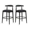thumbnail image 3 of Christopher Knight Home 41.5" Mid-Century Bar Stools with Curved Backrest and Puffy Seat, Black, Set of 2, 3 of 9