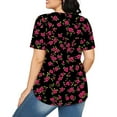 thumbnail image 6 of jtjvou Women's Floral Tees Round Neck Shirts Summer Trendy Fashion Going out Tops for Teen Short Sleeve Blouse Casual Loose Multicolor,L, 6 of 6