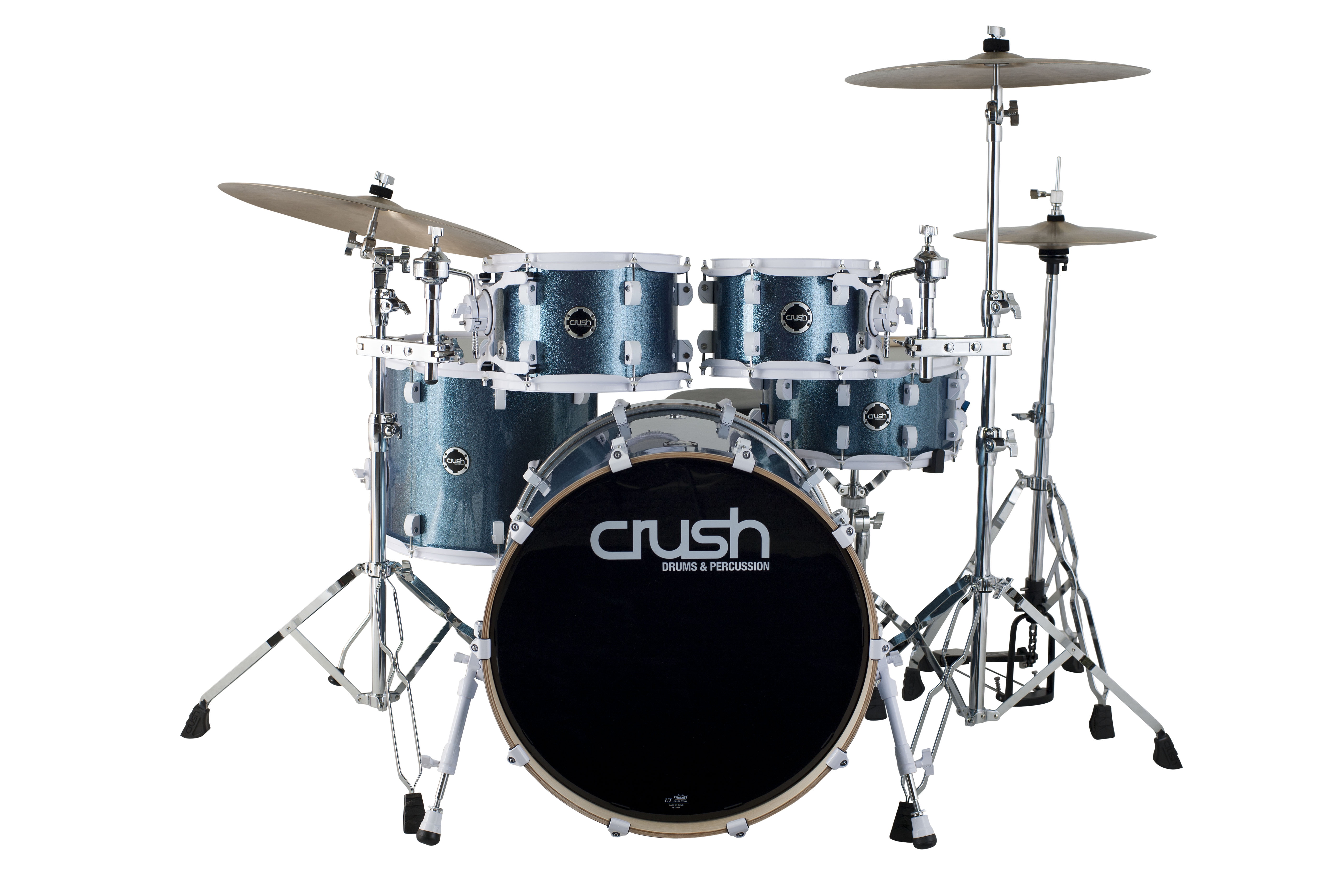 Crush Drums Chameleon Complete 5 Piece Drum Set in Light Blue Sparkle
