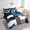 Steelblue, variant on Erosebridal Abstract Plaid Bedding Sets Twin Size,Sqare Rectangle Comforter Sets with Sheets,Geometric Grid Bed in a Bag Twin size,Microfiber Geometry Room Decorative,Reversible,7pcs