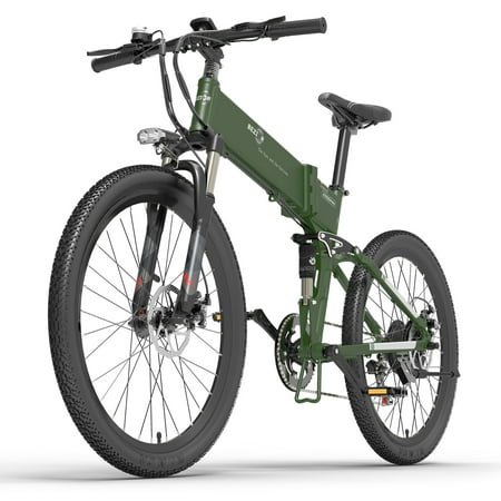 BEZIOR 500W Folding Electric Bike Pedal Assist,7-Speed Electric Commuter City Bicycle,Full Suspension,for Adult & Teen