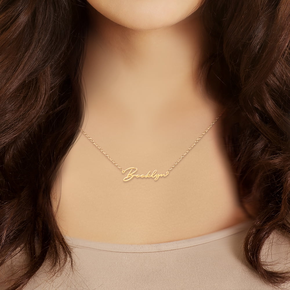 Personalized Planet Sterling Silver Handwritten Script Name Necklace ,Women's