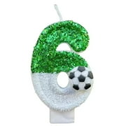 Xiao Hang New 0-9 Number Birthday Candles original two color gradual change Football style birthday cake digital party candle decoration