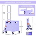 thumbnail image 5 of Foldable Utility Cart with Stair Climbing Wheels,Collapsible Rolling Crate with Magnetic Lid Telescopic Cover,Telescoping Handle,360° Rotate Wheel Hand Cart(Purple), 5 of 16
