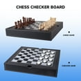 thumbnail image 4 of GSE Games & Sports Expert 3-in-1 Black Leather Chess, Checkers and Backgammon Tabletop Board Game Combo Set, 4 of 8