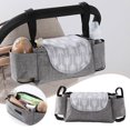 thumbnail image 2 of 1pc Car Bag Stroller Pouch Organizer Wheel Chair Storage Tote Universal Stroller Organizer Stroller Bag Attachment Wheelchair Bag Cup Holder Polyester Feeding Bottle 13 Organizer for Storage Storage, 2 of 9