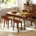 thumbnail image 5 of Costway Dining Chairs Set of 2 with Acacia Wood Legs Curved Seat & Low Back for Home, 5 of 9