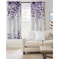 thumbnail image 2 of Purple Blackout Curtains for Bedroom Living Room Darkening Curtains 84 Inch Length 2 Panels Set Eucalyptus Leaves Window Curtain Thermal Insulated Window Treatment Grommet Drapes 52"x84", 2 of 9
