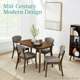 thumbnail image 4 of Best Choice Products 5-Piece Compact Wooden Mid-Century Modern Dining Set w/ 4 Chairs, Padded Seat & Back - Walnut/Cream, 4 of 9