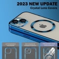 thumbnail image 2 of Magnetic Clear for iPhone 15 Case [Compatible with MagSafe] [Full Camera Lens Protection] Luxury Plating Women Girls Men Cover Transparent Shockproof Protective Case for iPhone 15 Blue, 2 of 14