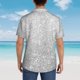 thumbnail image 4 of Fotbe Silver Glitter Camisa Hawaiana para Hombre Unisex – Camisa Casual de Verano con Botones de Manga Corta de Algodón y Lino,Large, 4 of 7