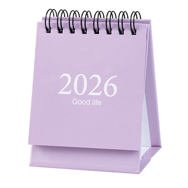 Mini calendario de escritorio 2026 con pegatinas Ritual Life Planner Calendario de escritorio portátil con tapa abatible para el hogar, la oficina y la escuela