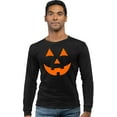 thumbnail image 1 of Adult Jack O Lantern Pumpkin Face Halloween Funny Long Sleeve T-Shirt, 1 of 1
