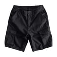 thumbnail image 5 of Cargo Shorts for Men Button Elastic Waisted Keen Length Shorts Summer Workout Hiking Casual Short Pants Gray M, 5 of 5
