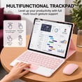 thumbnail image 6 of Detachable Bluetooth Keyboard Case with Round Keys, Multi-Touch Trackpad and 2.4G Wireless Mouse for Lenovo Idea Tab 11" 2025 / Tab M11 11" 2024，Pink, 6 of 10
