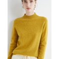 thumbnail image 4 of Autumn and Winter 100 Wool Half-High Collar Meat Covering All-Match Solid Color Knitted Sweater Slim-Fit First-Line Garment Pure Wool Base-Layer Shirt, 4 of 7