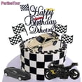 thumbnail image 3 of Racing Theme Cake Decoration Checkered Flag Racing Motorcycle Birthday Cake Topper Boy Racing Birthday Party Decoration Favors, 3 of 5