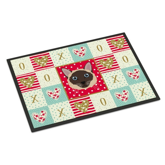 Carolines Treasures CK5163JMAT Siamese Traditional Cat Love Door Mat Indoor Rug or Outdoor Welcome Mat 24x36 Doormat