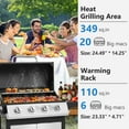 thumbnail image 4 of SEGMART 4 Burner BBQ Propane Gas Grill, Stainless Steel 40,000 BTU Patio Garden Barbecue Grill with Folding Side Tables, Cleaning Brush & Thermometer, Perfect for Camping, Outdoor Cooking, 4 of 10