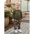 thumbnail image 6 of Loicainy Baby Toddler Boys Fall Outfits 12 18 24 Months 2T 3T 4T 5T Long Sleeve Letter Embroidery Pullover Camouflage Pants Clothes Set, 6 of 9