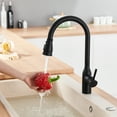 thumbnail image 3 of Pull Down Faucet Head Replacement - for Kitchen Faucet with 15 Adapters, sink sprayer attachment for faucet, 3 Modes Pull Out Kitchen Sink Sprayer Nozzle, Matte Black, 3 of 9