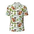 thumbnail image 2 of Daiia Mosaic Forest Squirrel Pattern Men’s Polo Shirts,Solid Deck Shirt,Classic Fit, Breathable Cotton Polo for Casual and Sport Wear-Large, 2 of 7