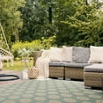 thumbnail image 4 of SAFAVIEH Beach House Regent Geometric Indoor/Outdoor Area Rug, Aqua/Cream, 6'7" x 9'2" - Traditional Design, Aqua & Cream, Weather Resistant, Non-Shedding & Easy Cleaning, Ideal for Patio, Entryway,, 4 of 8