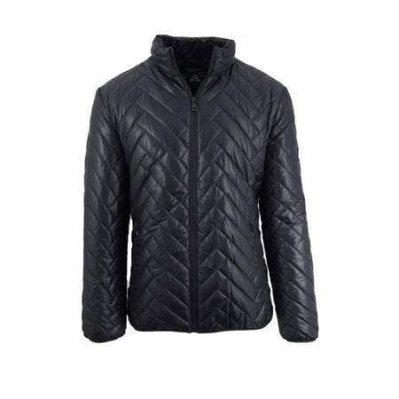 Quilted Puffer Jacket - Mens Puffer Jacket Diamond Quilted