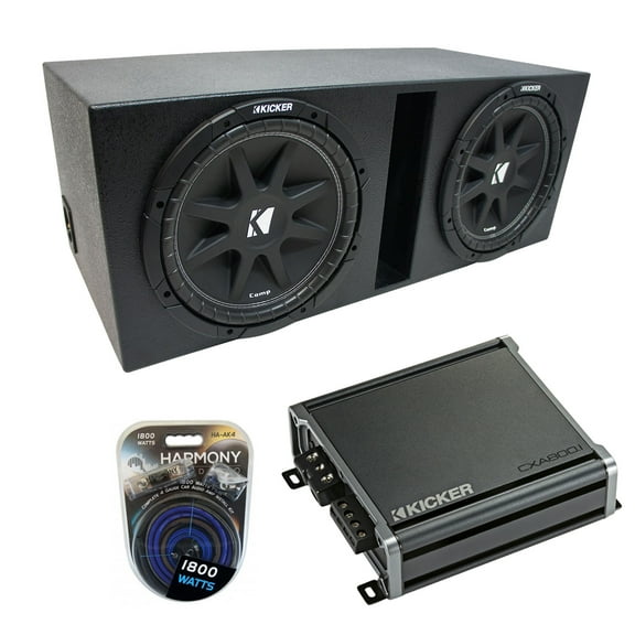 Universal Car Stereo Rhino Coated Ported Dual 12 Kicker Comp C12 Sub Box CXA8001
