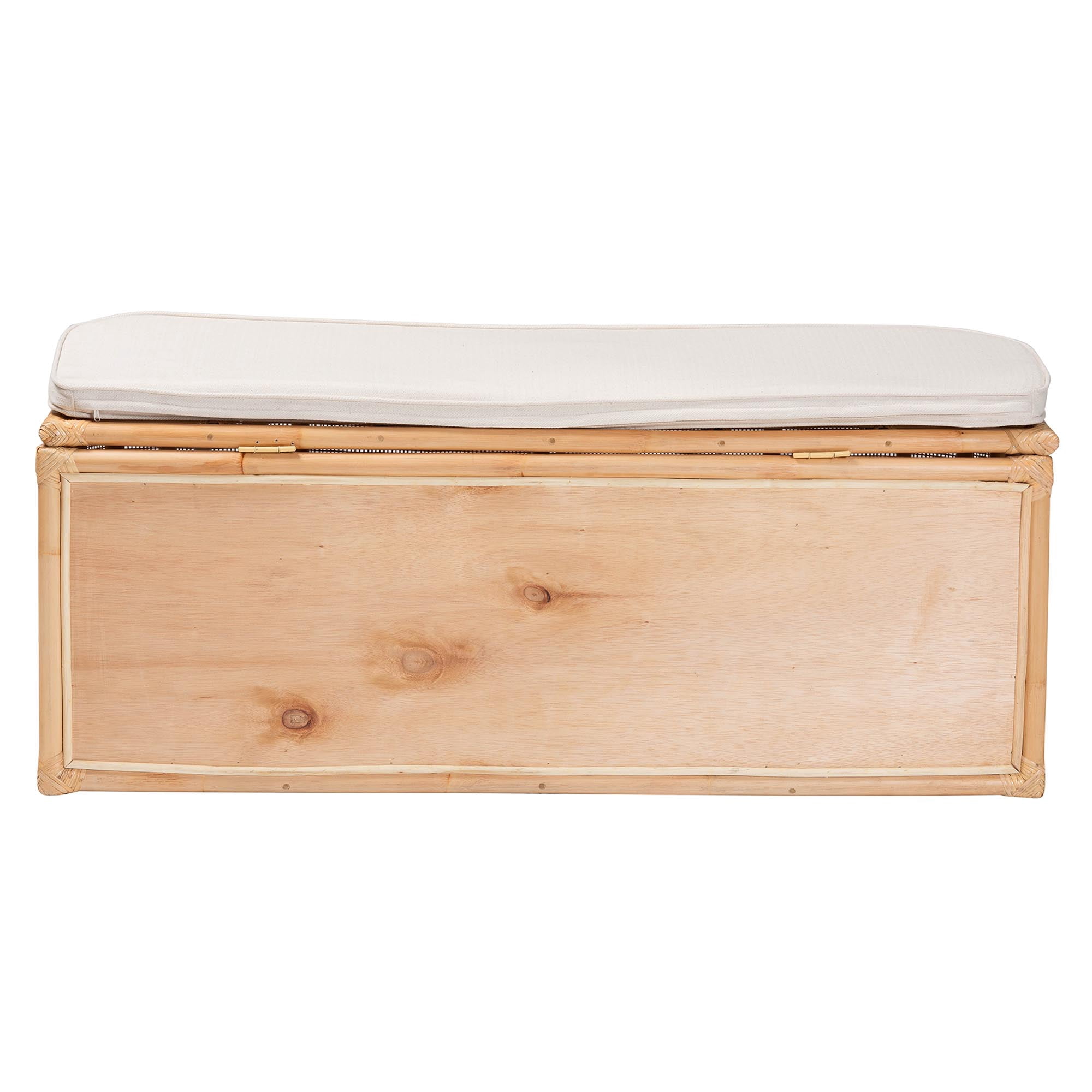 bali & pari Ishana Boho Storage Bench, Natural Rattan, Natural