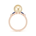 thumbnail image 2 of ANGARA Golden South Sea Cultured Pearl & Sapphire Butterfly Ring in 14K Rose Gold for Women | June Birthstone, Birthday, Anniversary, Jewelry Gift for Women | Pearl Ring, 2 of 9